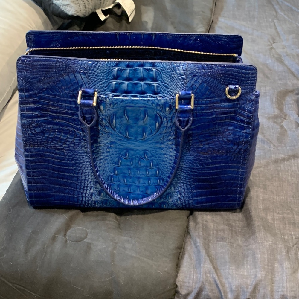 Brahmin Royal Blue Embossed Tote